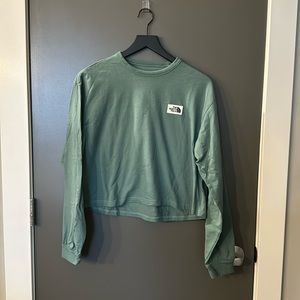 Green Cropped North Face Long Sleeve